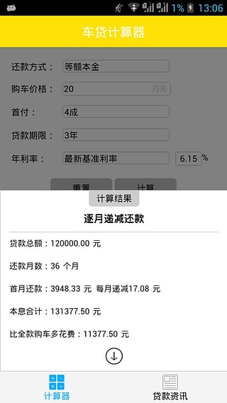 车贷计算器app