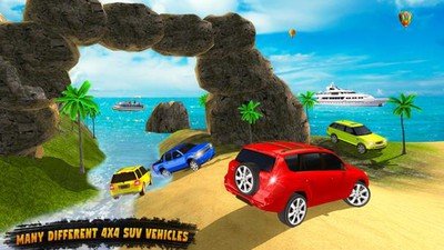 吉普驾驶特技比赛水冲浪者