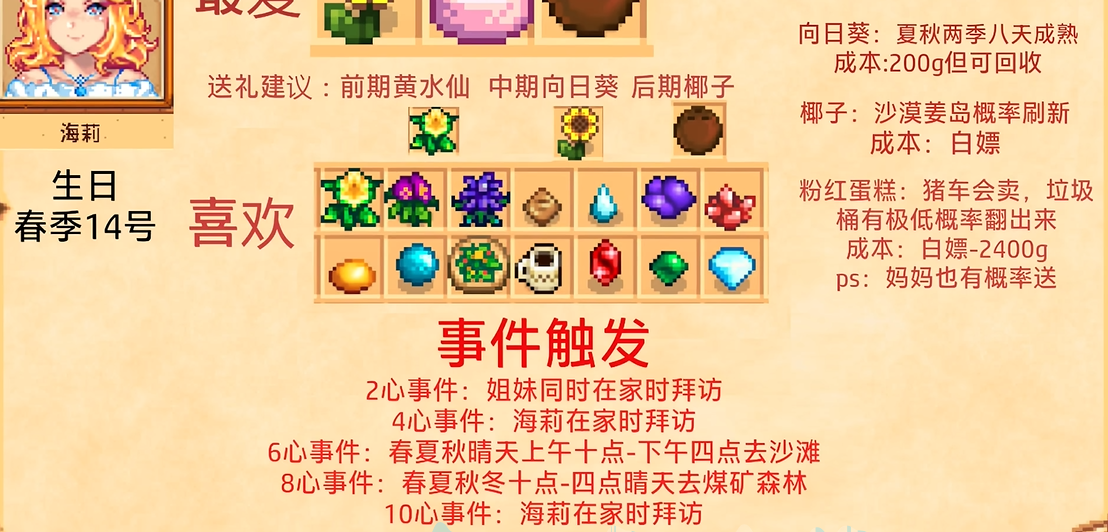星露谷物语海莉最爱什么