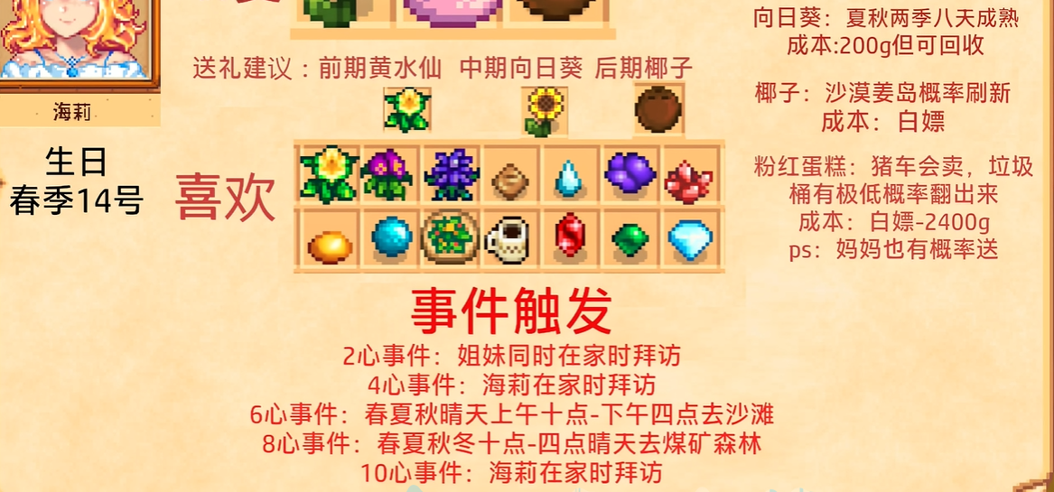 星露谷物语海莉喜欢的东西怎么搞