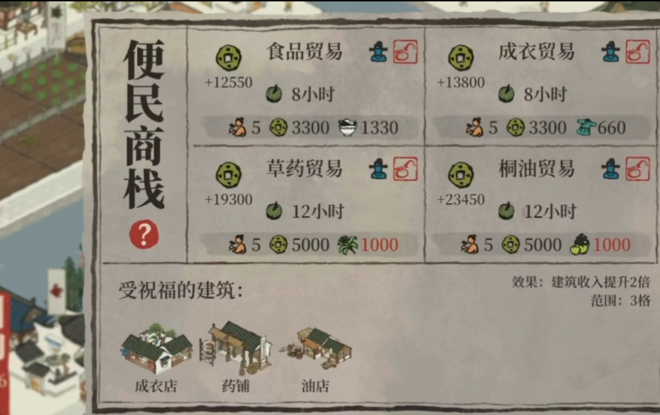 江南百景图的商栈怎么建